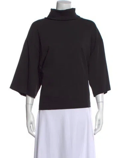Pre-owned Tibi Turtleneck Three-quarter Sleeve Top In Black