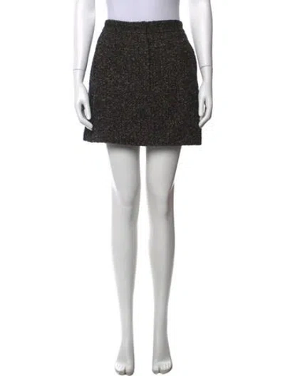 Pre-owned Tibi Tweed Mini Skirt In Black