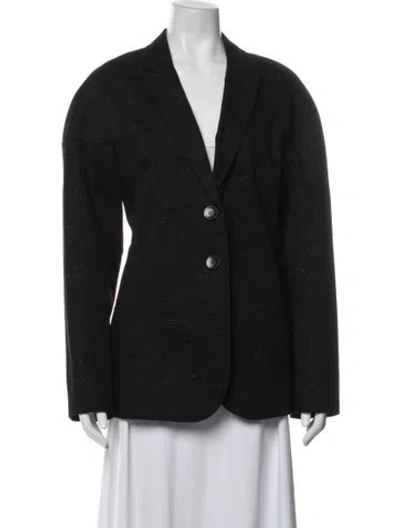 Pre-owned Tibi Tweed Pattern Blazer In Black