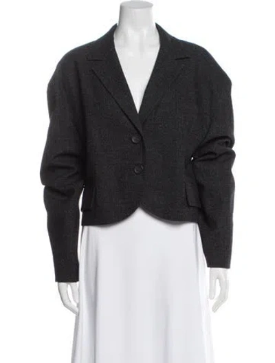 Pre-owned Tibi Tweed Pattern Blazer In Gray