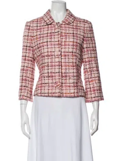 Pre-owned Tibi Tweed Pattern Blazer In Pink