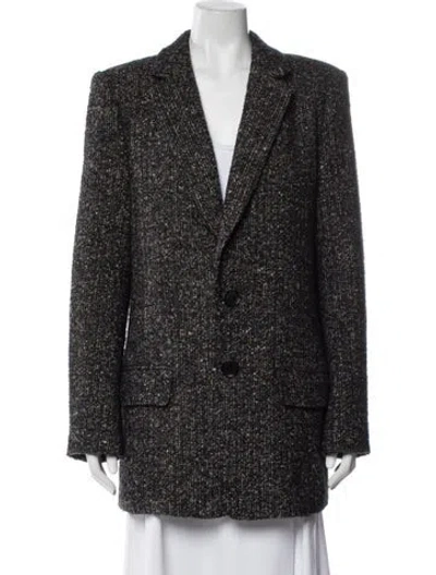 Pre-owned Tibi Tweed Pattern Coat In Black