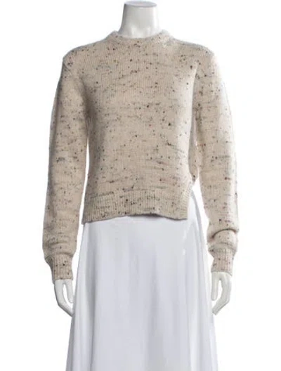 Pre-owned Tibi Tweed Pattern Crew Neck Sweater W/ Tags In Neutrals