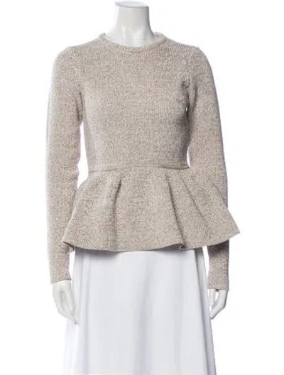 Pre-owned Tibi Tweed Pattern Crew Neck Top In Neutral