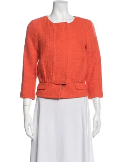 Pre-owned Tibi Tweed Pattern Jacket In Orange
