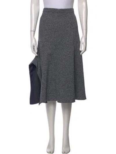 Pre-owned Tibi Tweed Pattern Midi Length Skirt In Blue