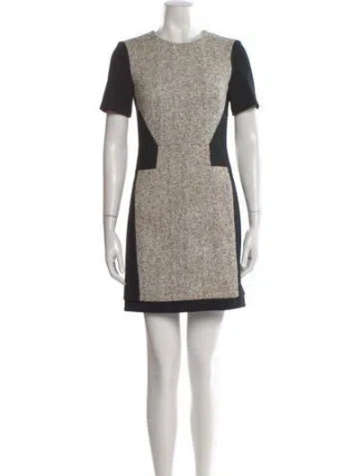 Pre-owned Tibi Tweed Pattern Mini Dress In Black