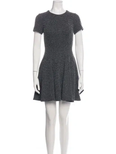 Pre-owned Tibi Tweed Pattern Mini Dress In Blue