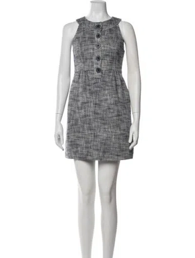 Pre-owned Tibi Tweed Pattern Mini Dress In Blue