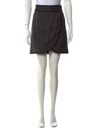 Pre-owned Tibi Tweed Pattern Mini Skirt In Black