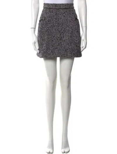 Pre-owned Tibi Tweed Pattern Mini Skirt W/ Tags In Metallic