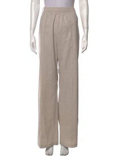 Pre-owned Tibi Tweed Pattern Wide Leg Pants In Neutrals
