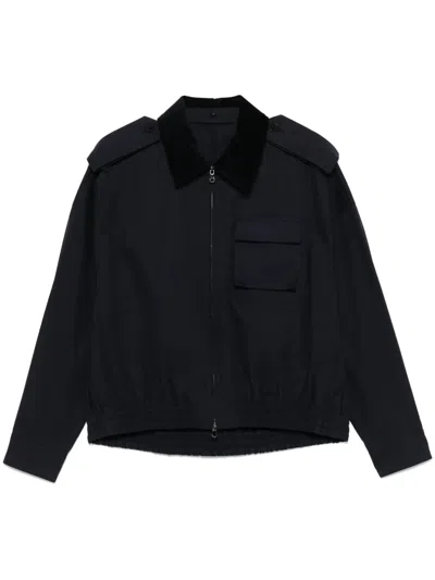 Tibi Twill Bomber Jacket In Blue