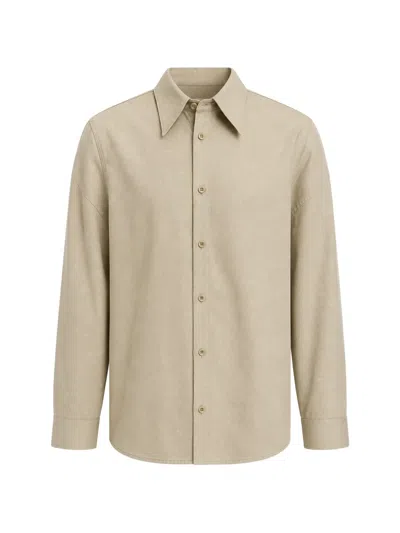 Tibi Twill Hinged Shirt In Brown