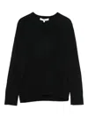 Tibi V-neck Long-sleeve Sweater In Black