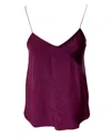 Tibi V-neck Slip Top In Purple Silk In Purple