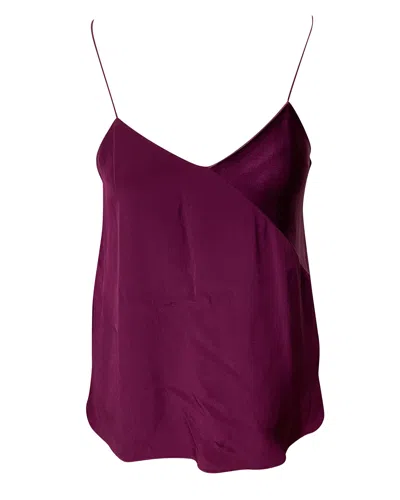 Tibi V-neck Slip Top In Purple Silk