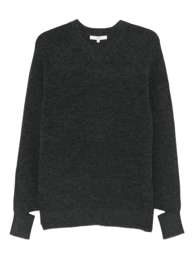 Tibi V-neck Sweater In Black