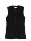 Tibi V-neck Waistcoat In Black