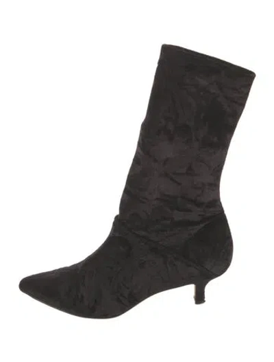 Pre-owned Tibi Velvet Boots In Black