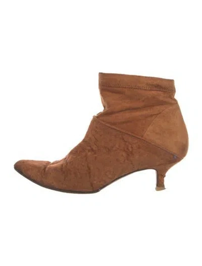 Pre-owned Tibi Velvet Boots In Brown