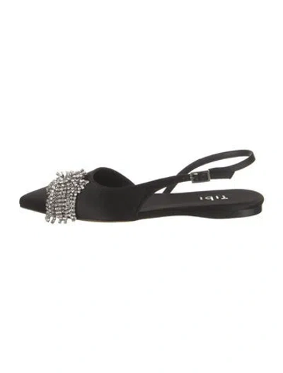 Pre-owned Tibi Velvet Slingback Flats In Black