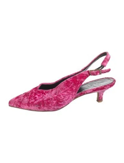 Pre-owned Tibi Velvet Slingback Pumps In Pink