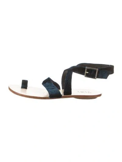 Pre-owned Tibi Velvet Slingback Sandals In Blue