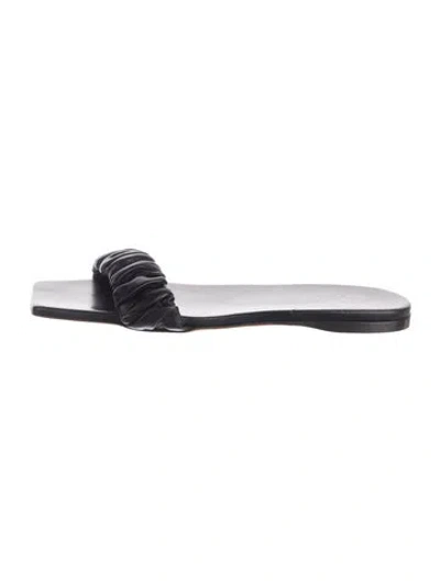 Pre-owned Tibi Vintage Leather Slides In Black