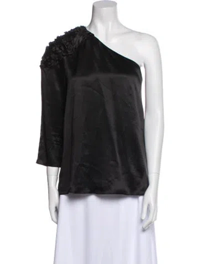 Pre-owned Tibi Vintage Silk Blouse In Black