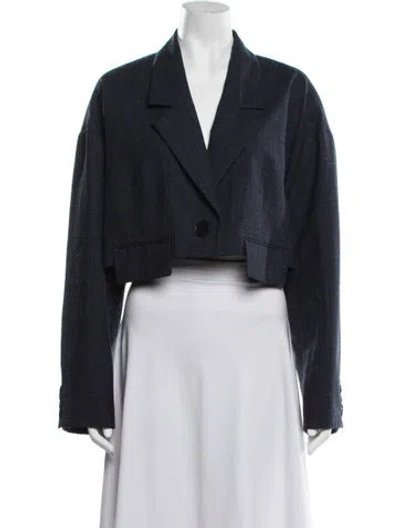 Pre-owned Tibi Virgin Wool Blazer In Blue