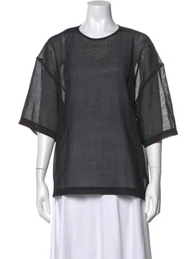 Pre-owned Tibi Virgin Wool Crew Neck Top W/ Tags In Black