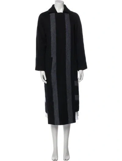 Pre-owned Tibi Virgin Wool Faux Fur Coat In Black