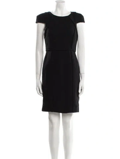 Pre-owned Tibi Virgin Wool Knee-length Dress In Black