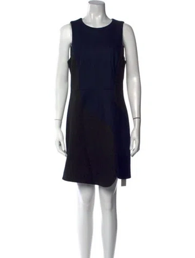Pre-owned Tibi Virgin Wool Knee-length Dress In Black/blue