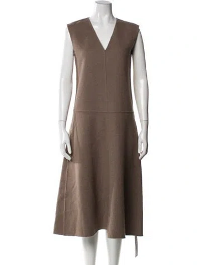 Pre-owned Tibi Virgin Wool Long Dress In Gray