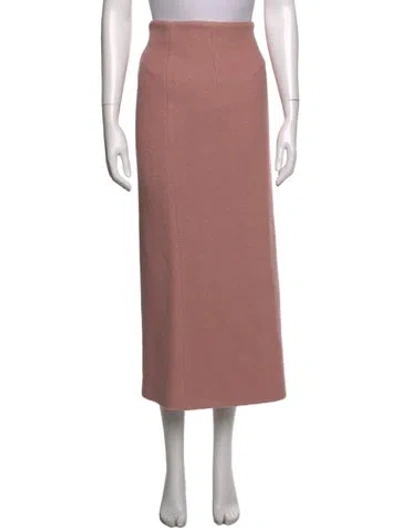 Pre-owned Tibi Virgin Wool Long Skirt In Pink