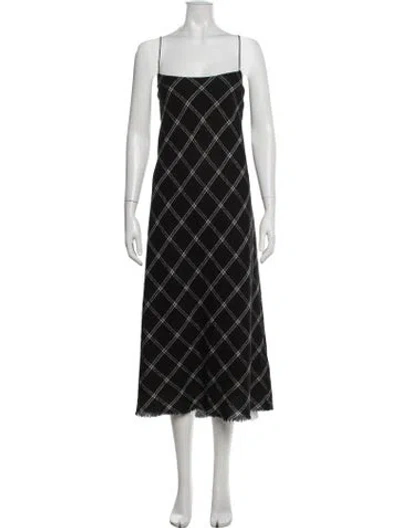 Pre-owned Tibi Virgin Wool Midi Length Dress In Black