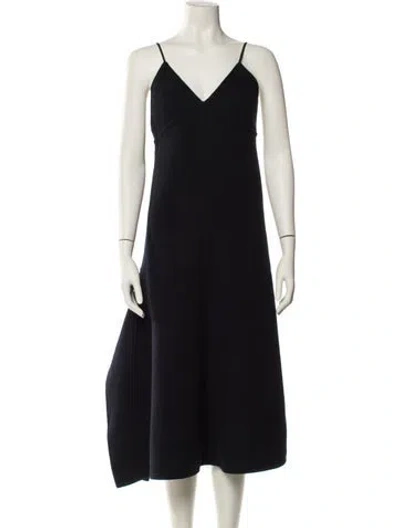 Pre-owned Tibi Virgin Wool Midi Length Dress In Black