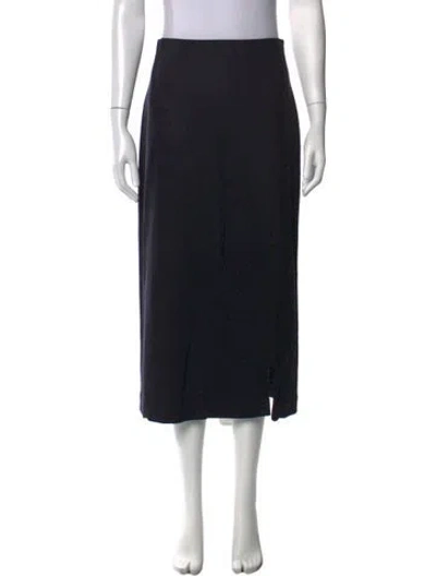 Pre-owned Tibi Virgin Wool Midi Length Skirt In Black