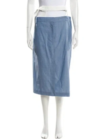 Pre-owned Tibi Virgin Wool Midi Length Skirt In Blue
