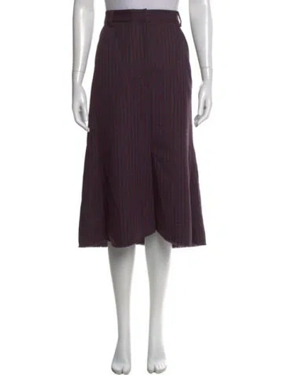 Pre-owned Tibi Virgin Wool Midi Length Skirt In Burgundy