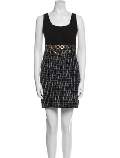 Pre-owned Tibi Virgin Wool Mini Dress In Black