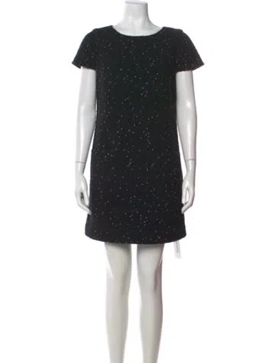 Pre-owned Tibi Virgin Wool Mini Dress In Black