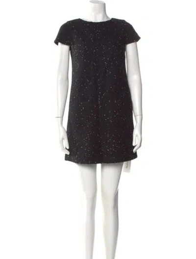 Pre-owned Tibi Virgin Wool Mini Dress In Black