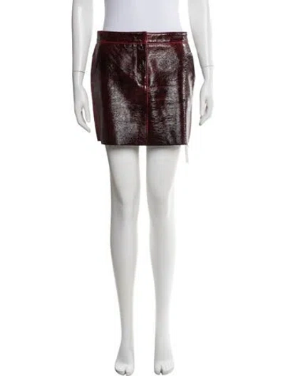 Pre-owned Tibi Virgin Wool Mini Skirt In Burgundy