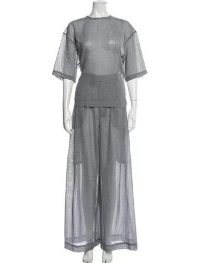 Pre-owned Tibi Virgin Wool Pant Set W/ Tags In Gray