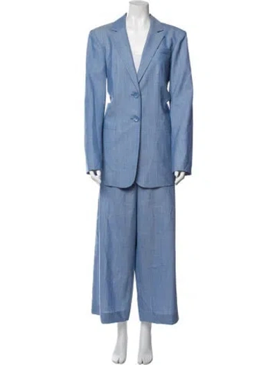 Pre-owned Tibi Virgin Wool Pantsuit In Blue