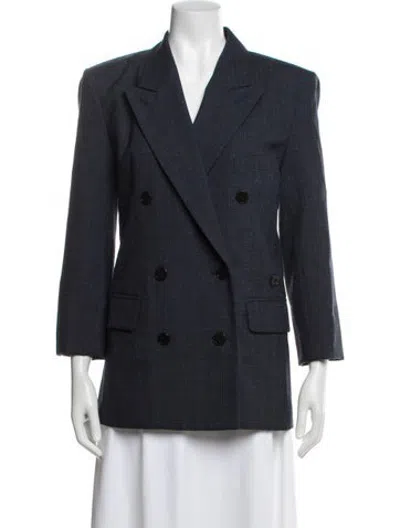 Pre-owned Tibi Virgin Wool Patterned Blazer In Blue