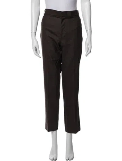 Pre-owned Tibi Virgin Wool Straight Leg Pants In Brown